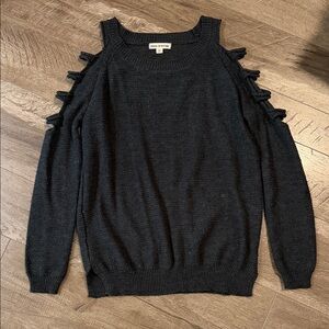 Women's Blue Sweater with Cut-Out Details
